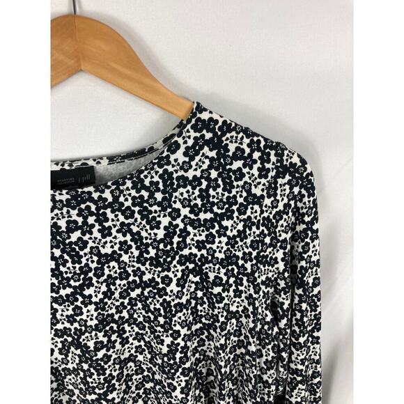 J Jill Wearever Floral Tie Back Long Sleeve Blouse Size Medium - Picture 4 of 8